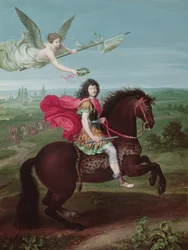 Portrait de Louis XIV (1638-1715), frontispice pour un livre de cartes de campagnes militaires